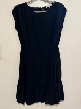 Sandro Paris Black Ruffle Hem Mini Dress - Size 1
